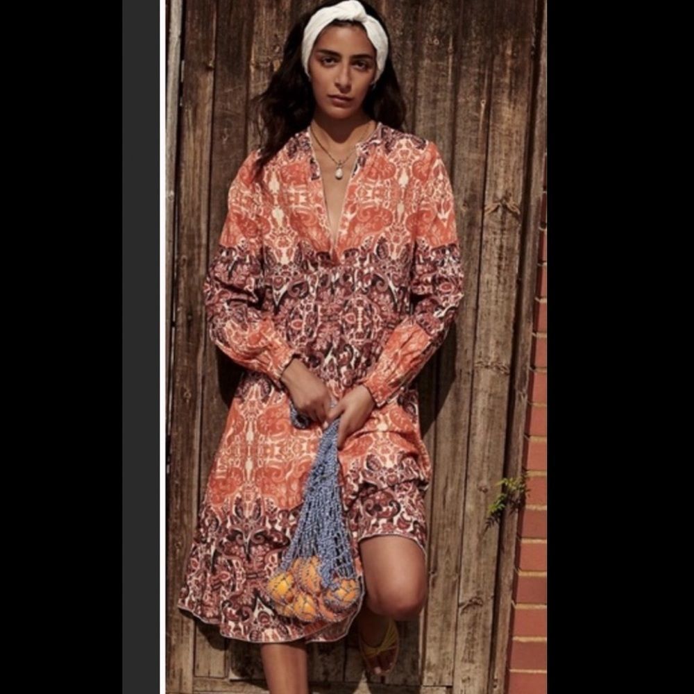 Agua Bendita For Anthropologie Elayna Midi Dress Size Medium